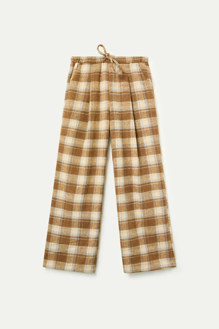 COMPAÑÍA FANTÁSTICA | FLANNEL CHECKED PANTS - BROWN