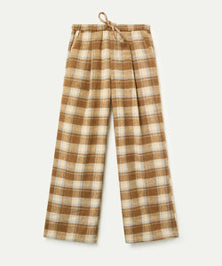 COMPAÑÍA FANTÁSTICA | FLANNEL CHECKED PANTS - BROWN