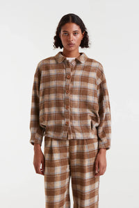 COMPAÑÍA FANTÁSTICA | FLANNEL CHECKED SHIRT - BROWN