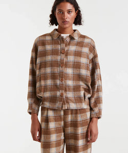 COMPAÑÍA FANTÁSTICA | FLANNEL CHECKED SHIRT - BROWN