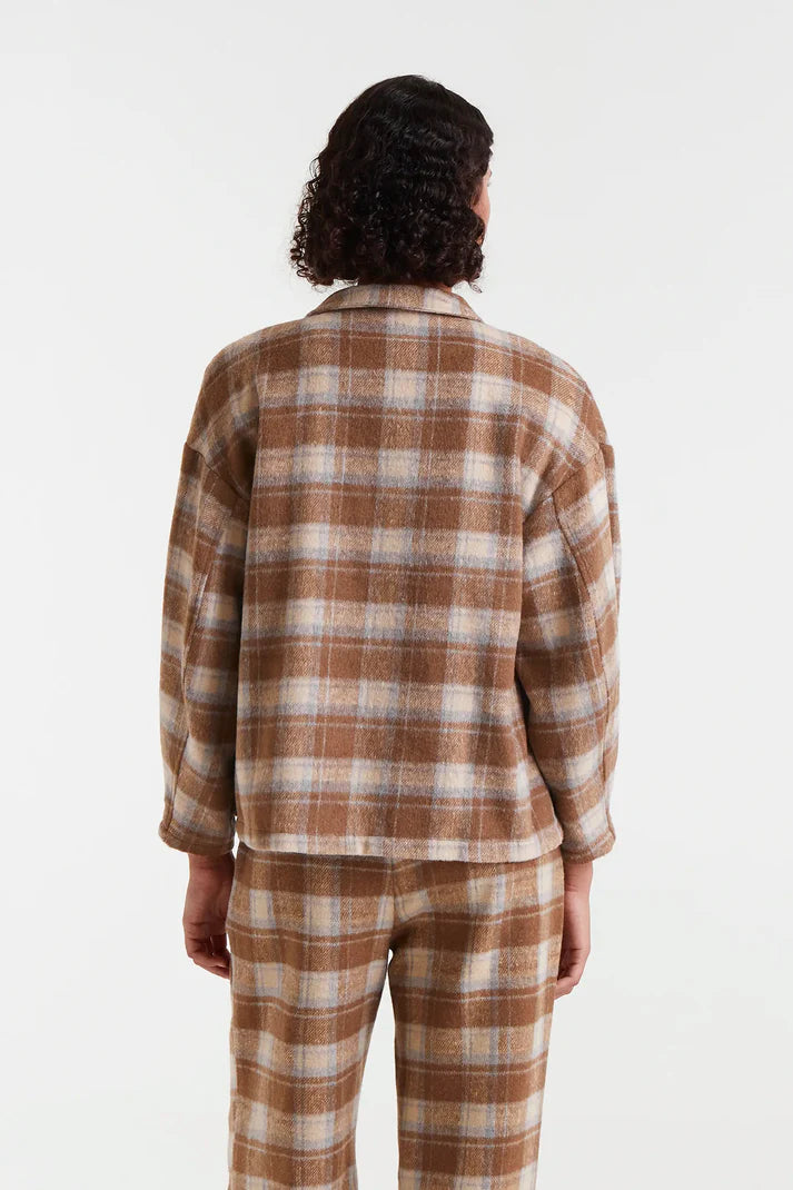 COMPAÑÍA FANTÁSTICA | FLANNEL CHECKED SHIRT - BROWN
