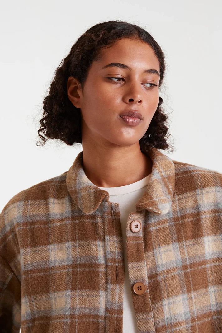 COMPAÑÍA FANTÁSTICA | FLANNEL CHECKED SHIRT - BROWN