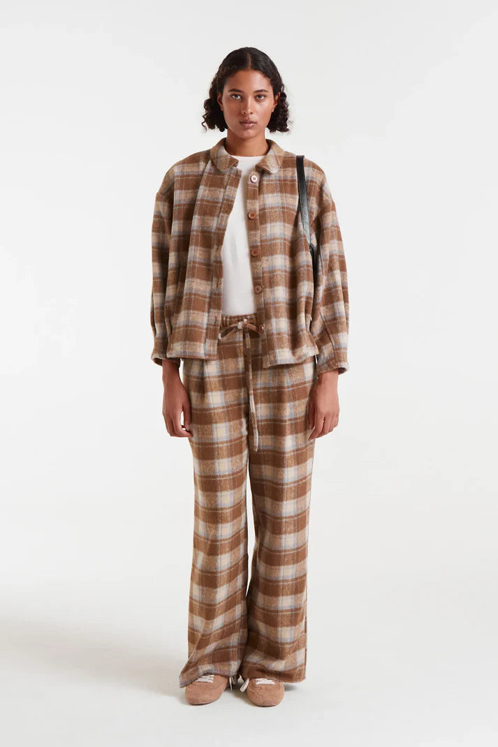 COMPAÑÍA FANTÁSTICA | FLANNEL CHECKED SHIRT - BROWN
