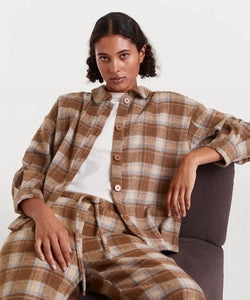 COMPAÑÍA FANTÁSTICA | FLANNEL CHECKED SHIRT - BROWN
