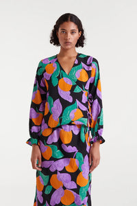 COMPAÑÍA FANTÁSTICA | APRICOT LS WRAP TOP - VIOLET