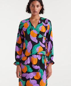 COMPAÑÍA FANTÁSTICA | APRICOT LS WRAP TOP - VIOLET