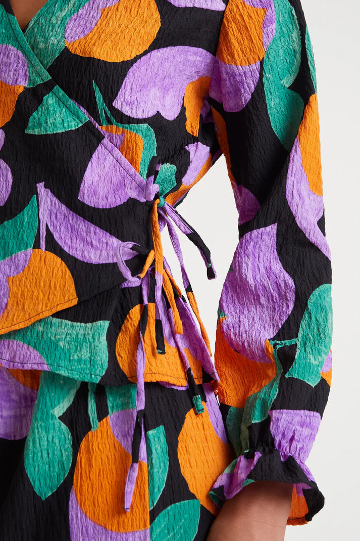COMPAÑÍA FANTÁSTICA | APRICOT LS WRAP TOP - VIOLET