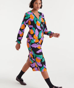 COMPAÑÍA FANTÁSTICA | APRICOT LS WRAP TOP - VIOLET