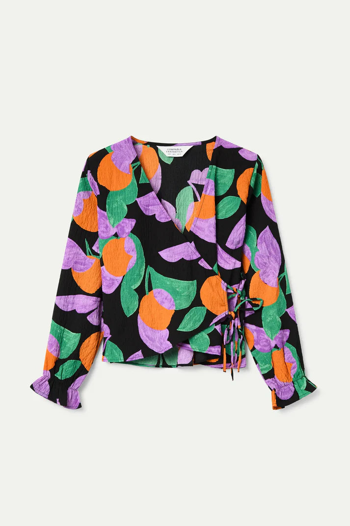 COMPAÑÍA FANTÁSTICA | APRICOT LS WRAP TOP - VIOLET