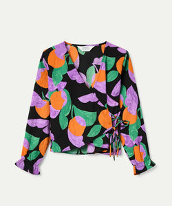 COMPAÑÍA FANTÁSTICA | APRICOT LS WRAP TOP - VIOLET