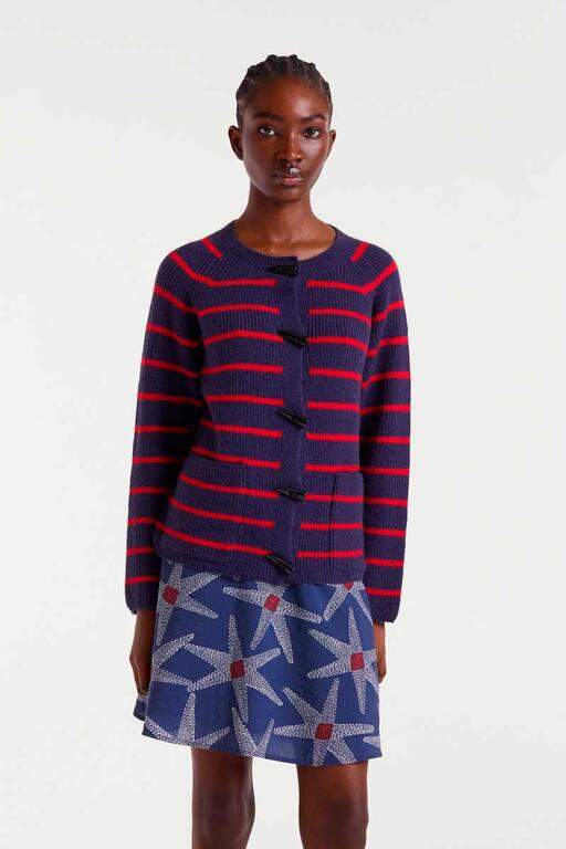COMPAÑÍA FANTÁSTICA | HORIZON STRIPE CARDIGAN - NAVY
