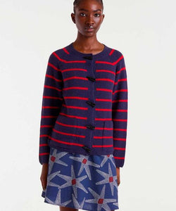 COMPAÑÍA FANTÁSTICA | HORIZON STRIPE CARDIGAN - NAVY