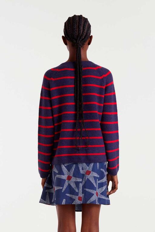 COMPAÑÍA FANTÁSTICA | HORIZON STRIPE CARDIGAN - NAVY