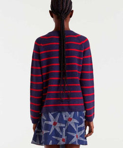 COMPAÑÍA FANTÁSTICA | HORIZON STRIPE CARDIGAN - NAVY