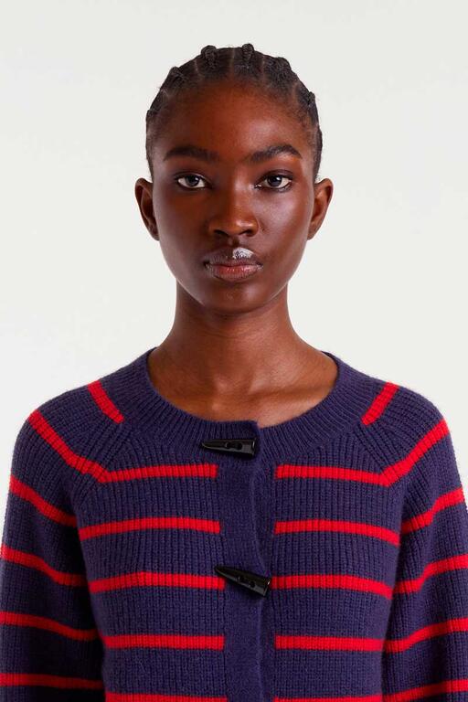 COMPAÑÍA FANTÁSTICA | HORIZON STRIPE CARDIGAN - NAVY