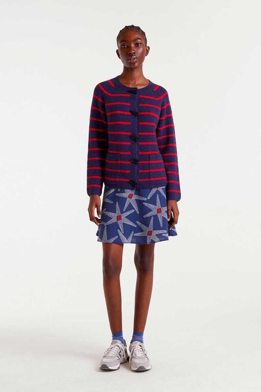COMPAÑÍA FANTÁSTICA | HORIZON STRIPE CARDIGAN - NAVY