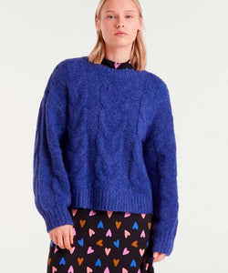 COMPAÑÍA FANTÁSTICA | CABLE KNITTED PULLOVER - BLUE