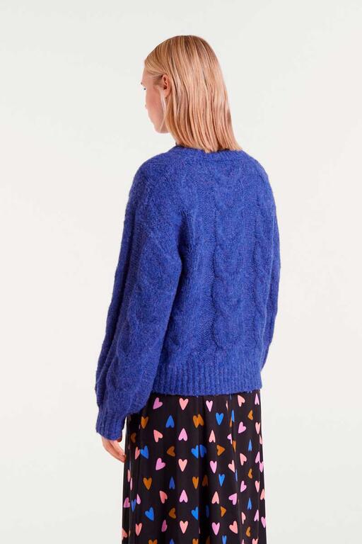 COMPAÑÍA FANTÁSTICA | CABLE KNITTED PULLOVER - BLUE