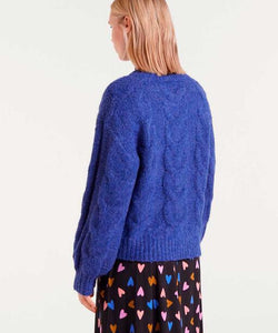 COMPAÑÍA FANTÁSTICA | CABLE KNITTED PULLOVER - BLUE