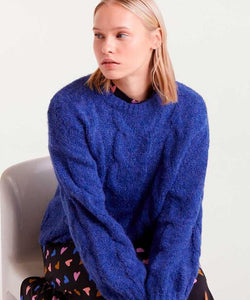 COMPAÑÍA FANTÁSTICA | CABLE KNITTED PULLOVER - BLUE