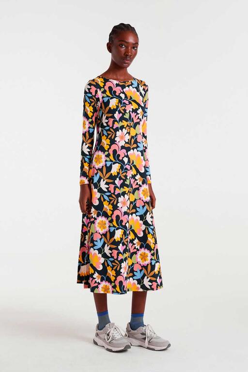 COMPAÑÍA FANTÁSTICA | BOLD FLORAL MIDI DRESS - MULTI