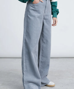 RIBCORD PANTS - GREYISH BLUE