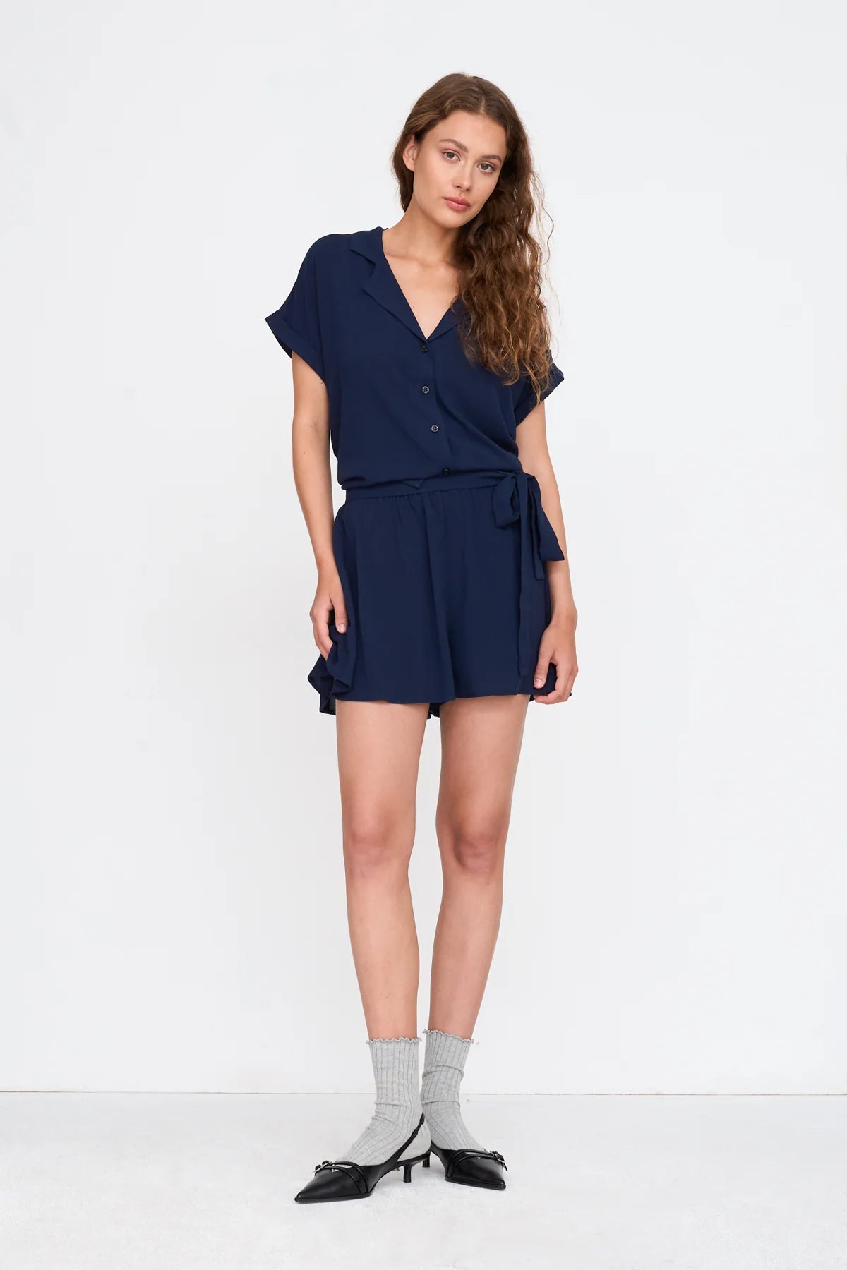 PITA BOW HW SHORTS - NAVY