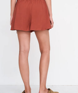 MINA BOW HW SHORTS - RUST