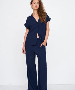 PITA WIDE LEG PANTS - NAVY