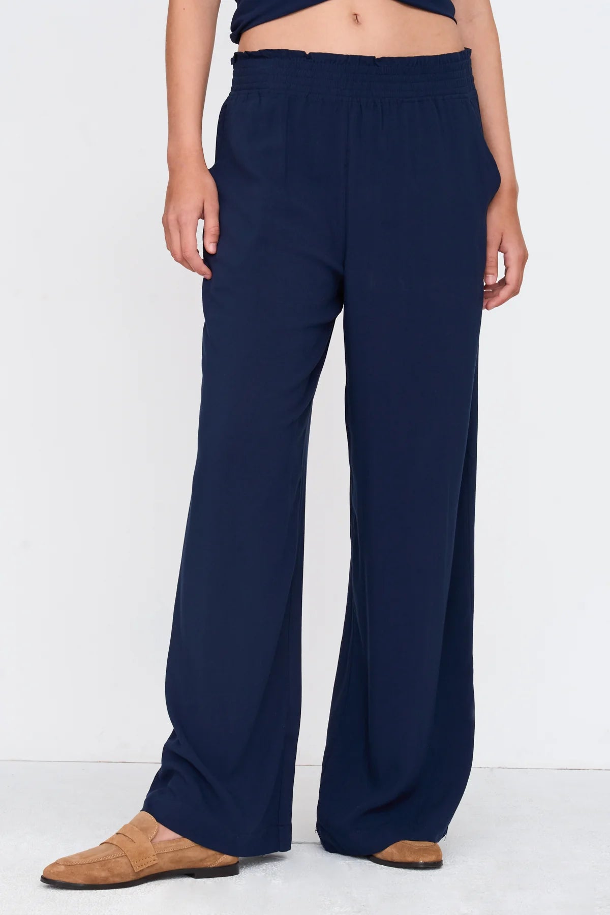 PITA WIDE LEG PANTS - NAVY