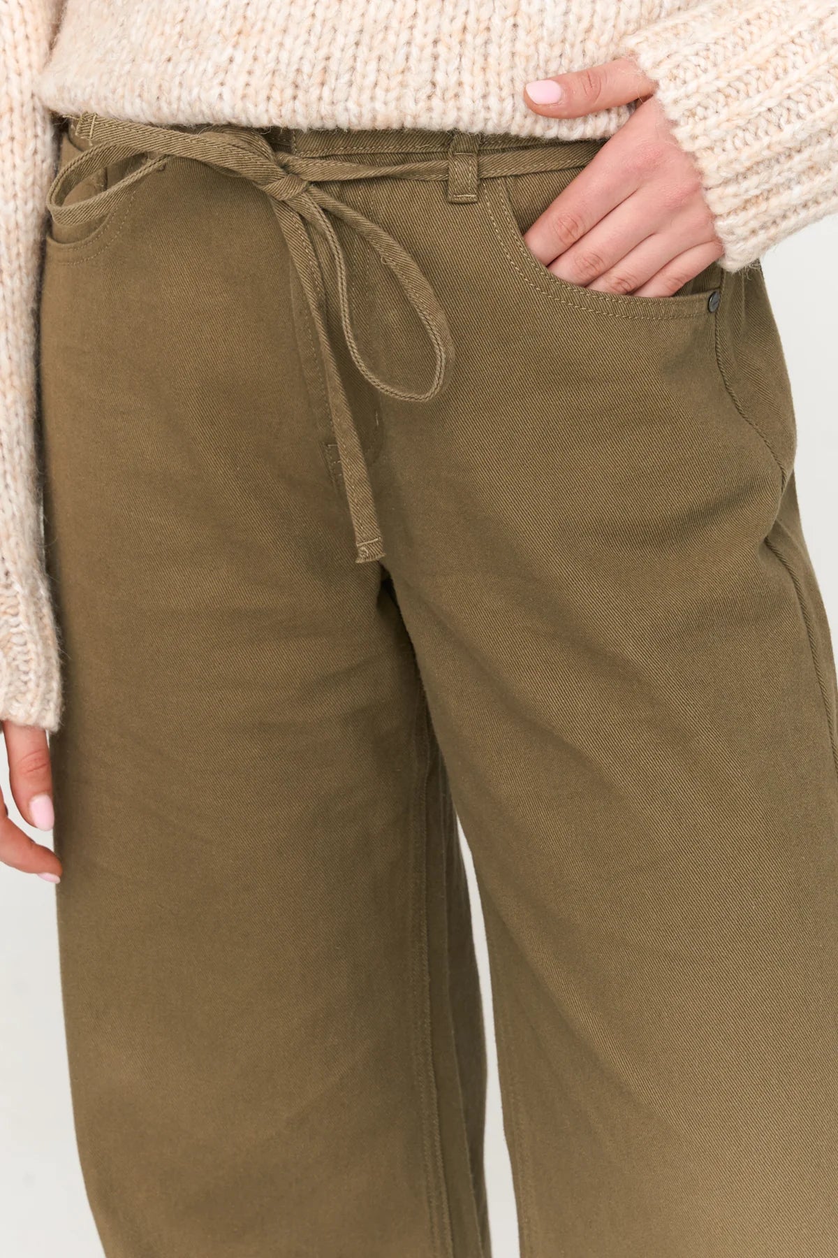 FRANKY WIDE LEG JEANS - OLIVE
