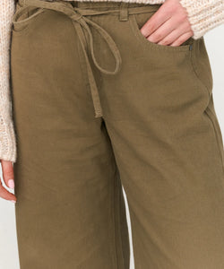 FRANKY WIDE LEG JEANS - OLIVE