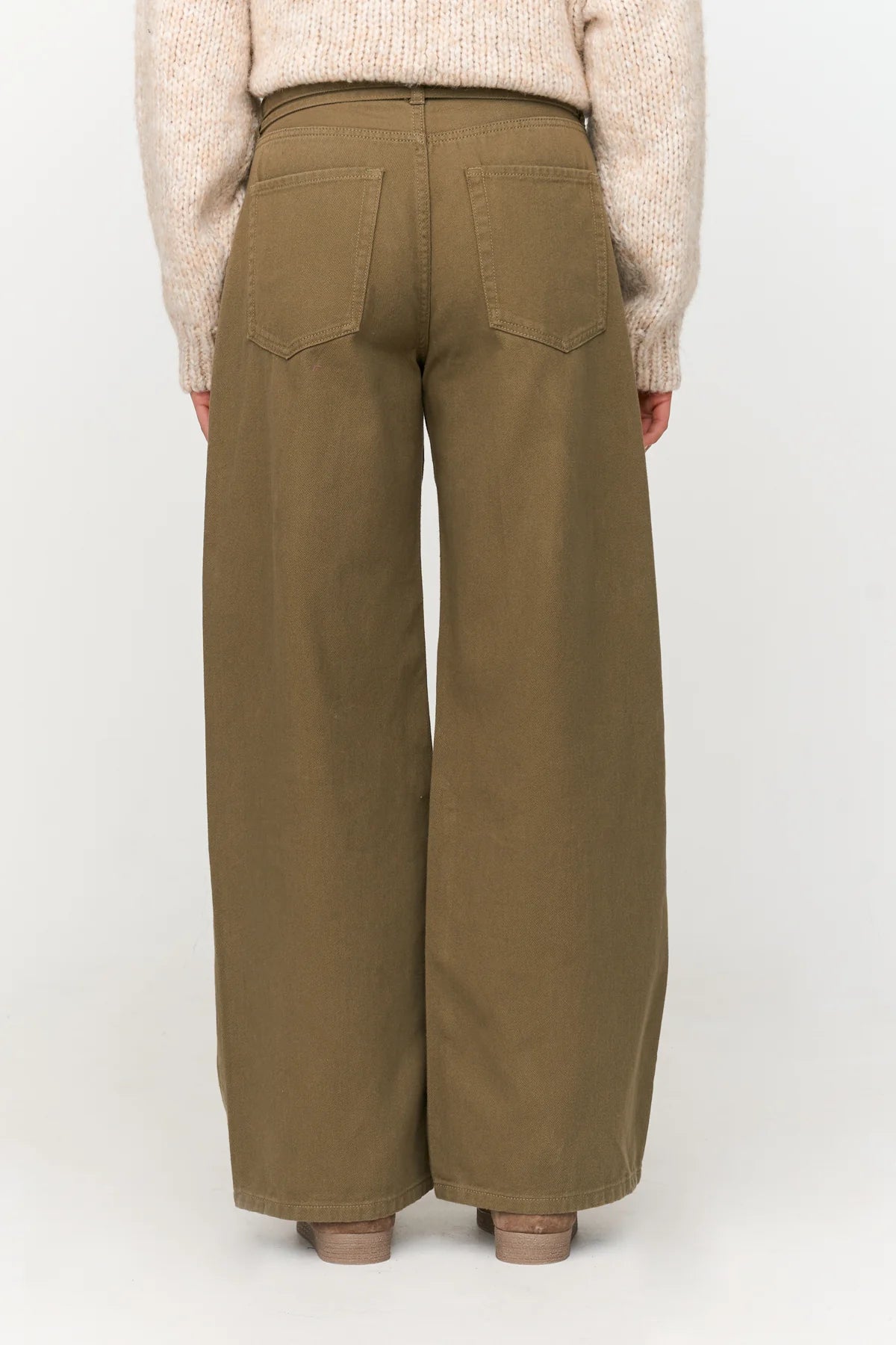 FRANKY WIDE LEG JEANS - OLIVE