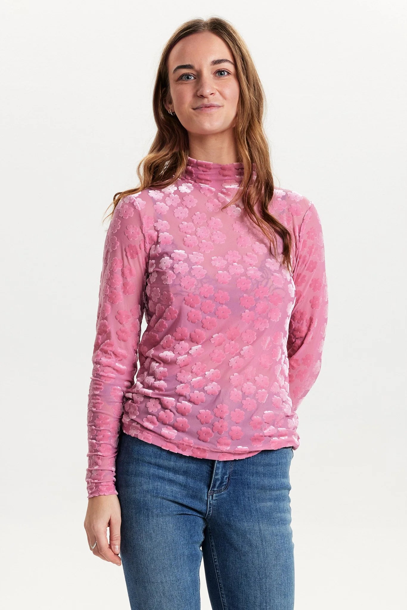 NUMPH | JOHANNA HIGH NECK - PINK FROSTING