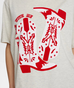 NÜMPH | WESTERN T-SHIRT - CREME MELANGE
