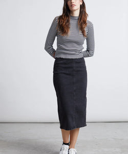 ASFALT JEANS SKIRT - BLACK