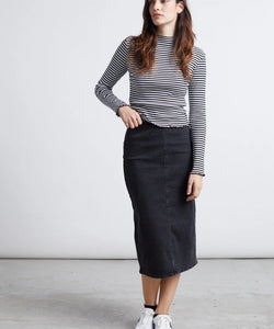 ASFALT JEANS SKIRT - BLACK