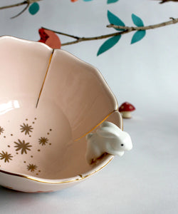 SECRET GARDEN RABBIT BOWL - BEIGE