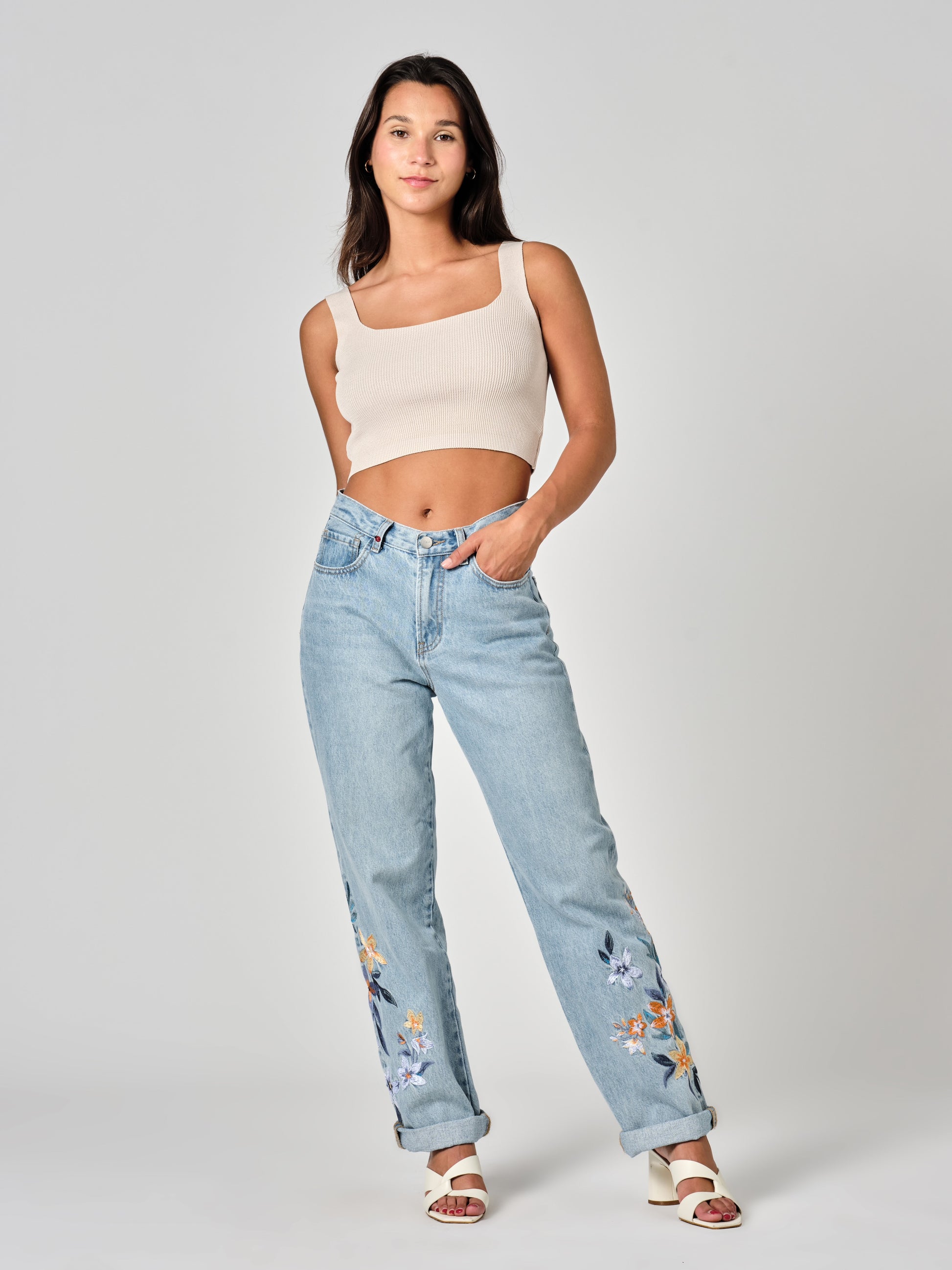 F.A.M. | MANON EMBRO BOYFRIEND JEANS - BLUE