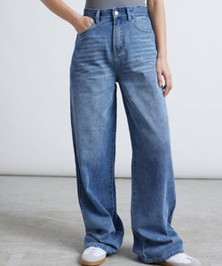 WIDE HW JEANS - MEDIUM BLUE