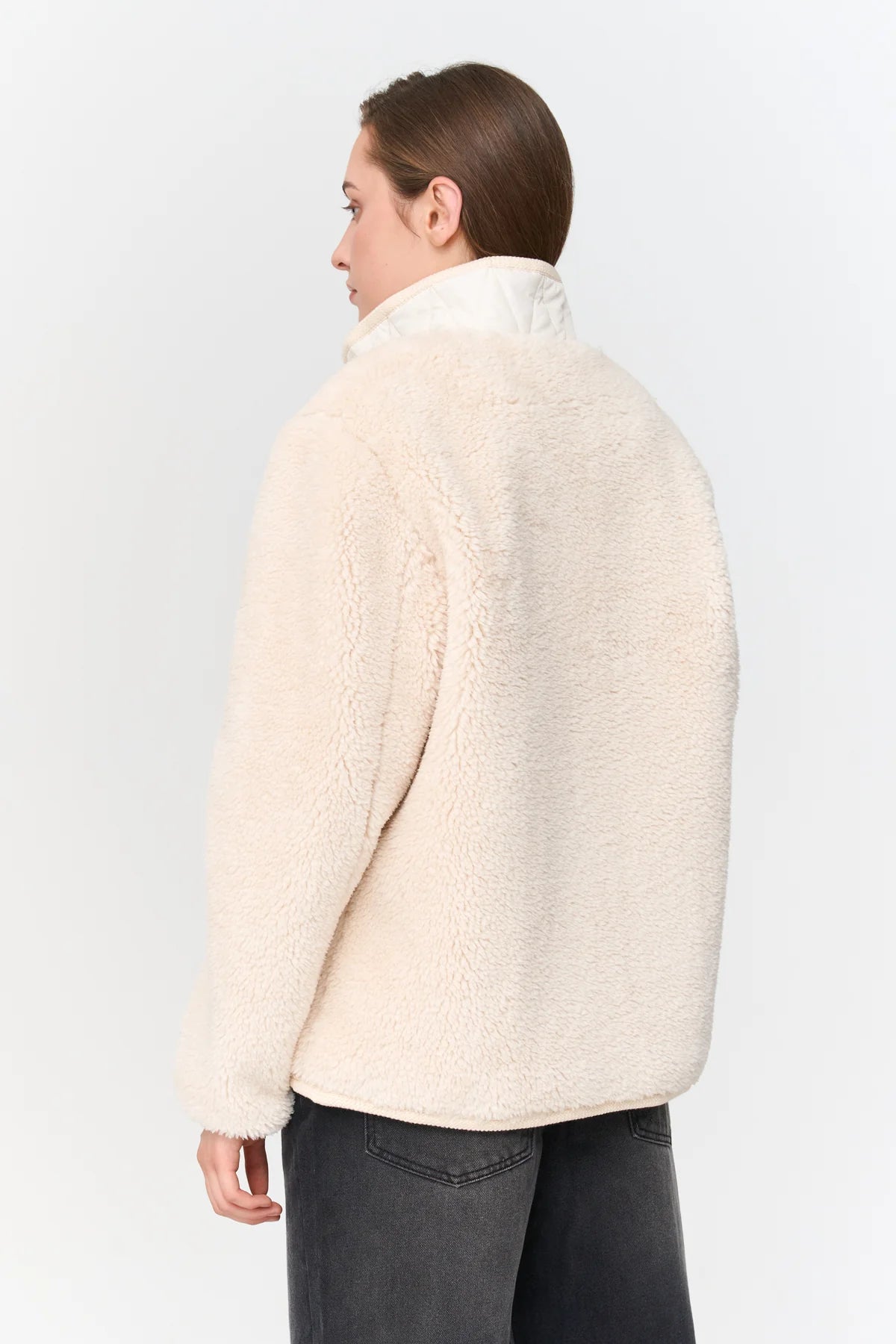 TEDDY QUILTED COAT - OFF WHITE