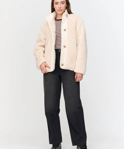 TEDDY QUILTED COAT - OFF WHITE