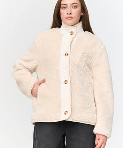 TEDDY QUILTED COAT - OFF WHITE