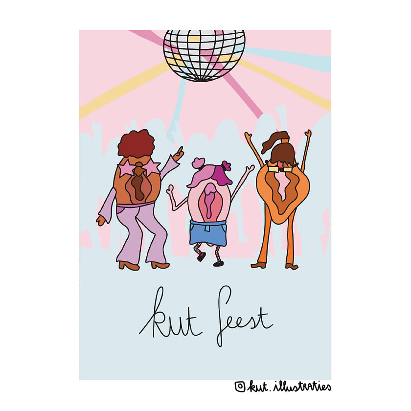 KUT. Illustraties | A6 KAART - KUT FEEST