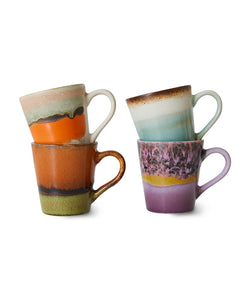 HKliving | 70S CERAMICS: ESPRESSO MUGS - RETRO (SET OF 4