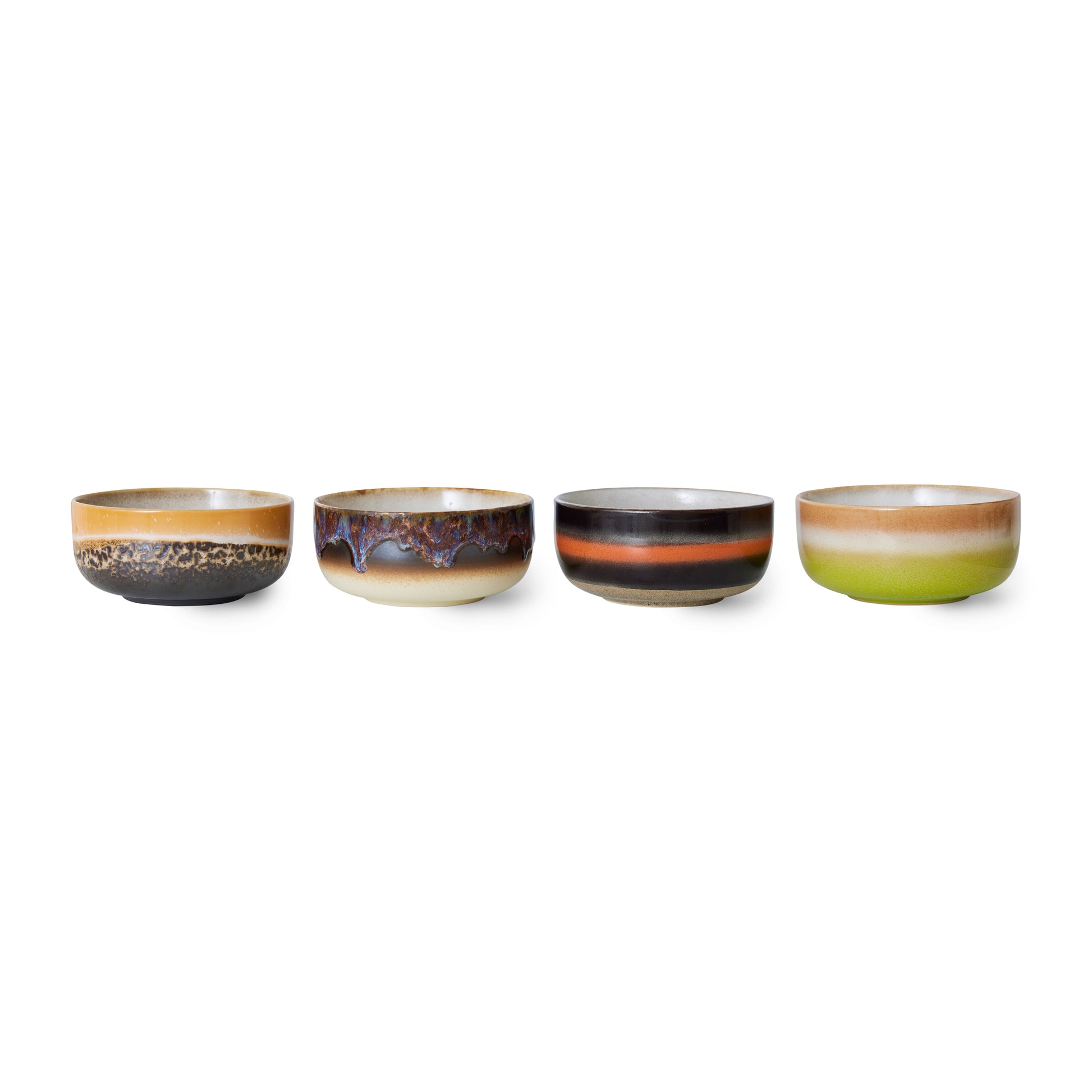 HKliving | 70S CERAMICS: DESSERT BOWLS - HUMUS (SET OF 4)