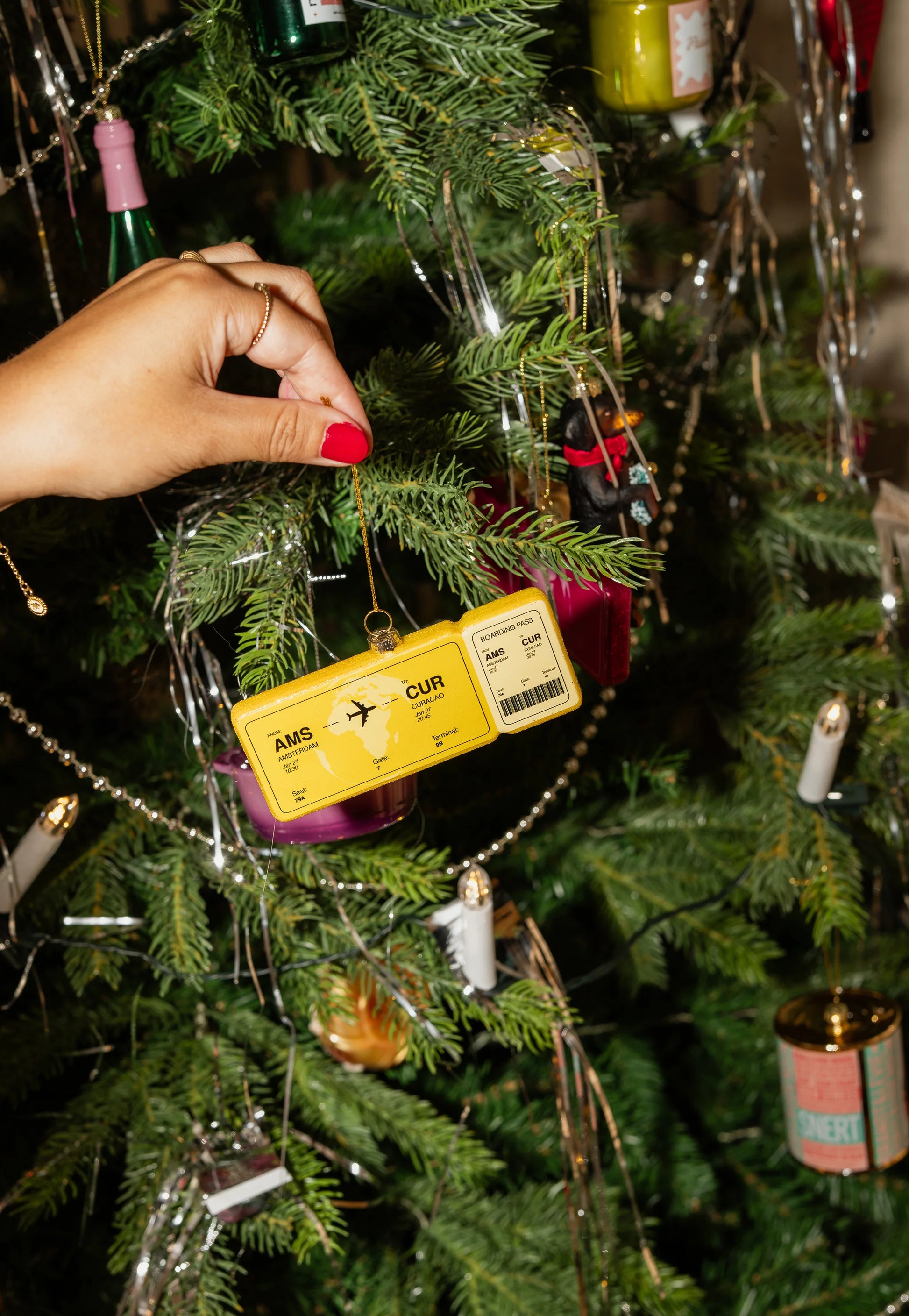 YUP IN DE BOOM | KERSTORNAMENT - BOARDINGPASS CURACAO