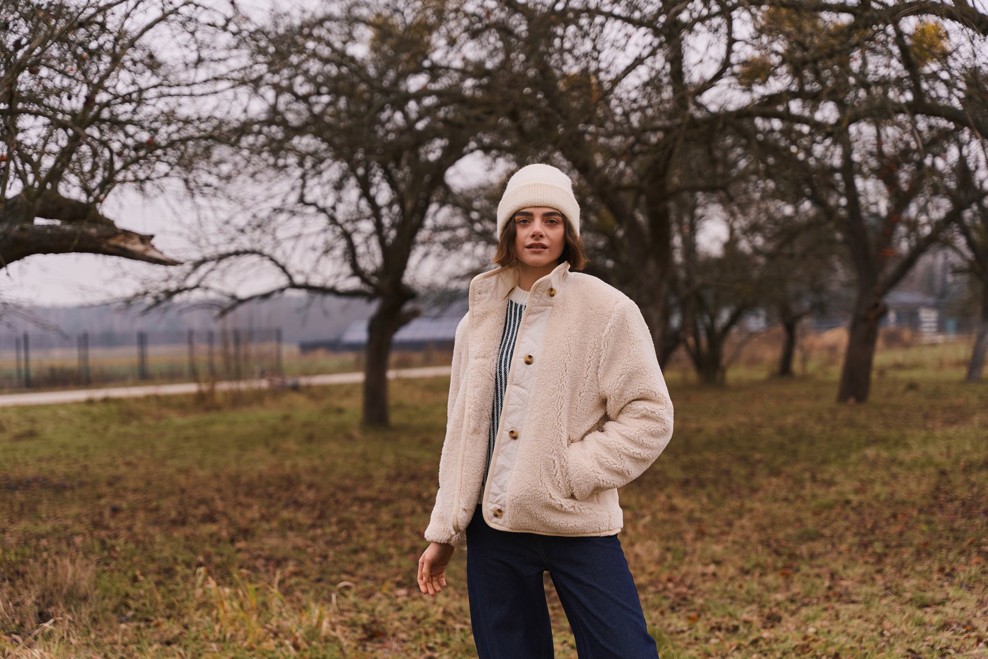 TEDDY QUILTED COAT - OFF WHITE