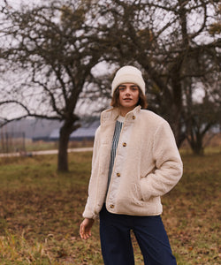 TEDDY QUILTED COAT - OFF WHITE