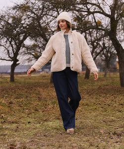 TEDDY QUILTED COAT - OFF WHITE